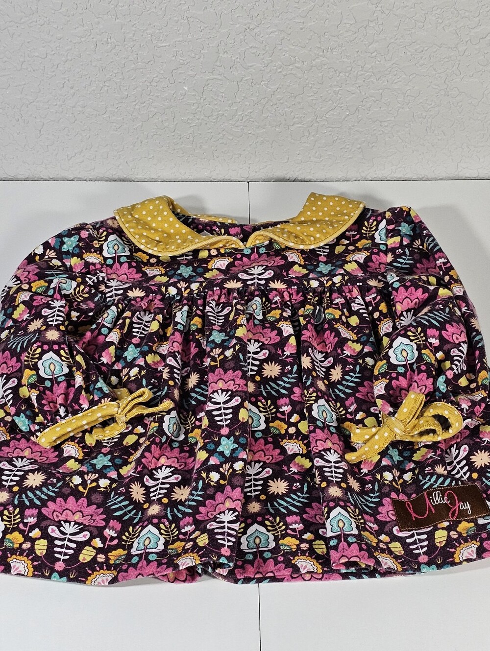 Millie Jay Corduroy Fall Floral Long-Sleeve Dress Size 6 months